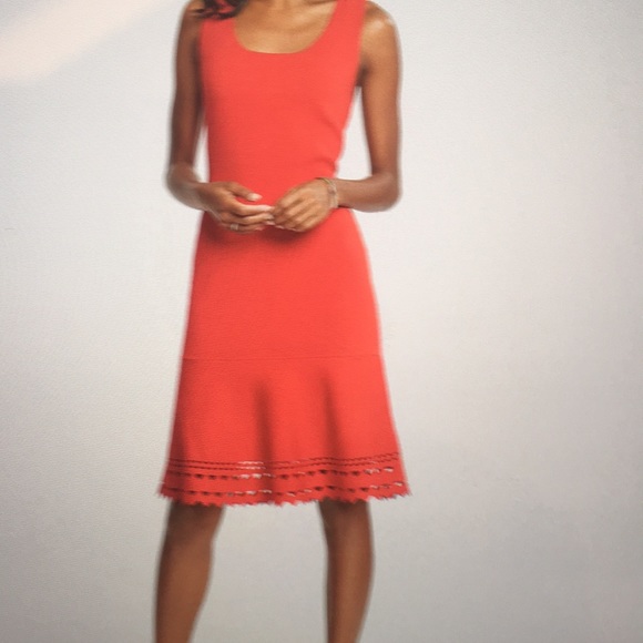 Laser Cut Flounce Sweater Red Dress 👗 size—S - Picture 6 of 8